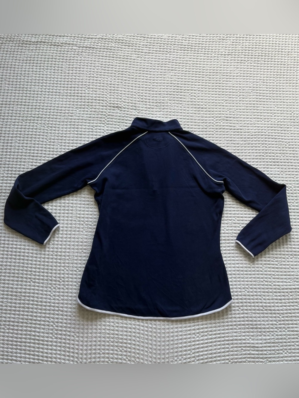 Clover by Bobby Jones Quarter Zip Pullover Navy White Trim Gold Clover Size M - Picture 3 of 13
